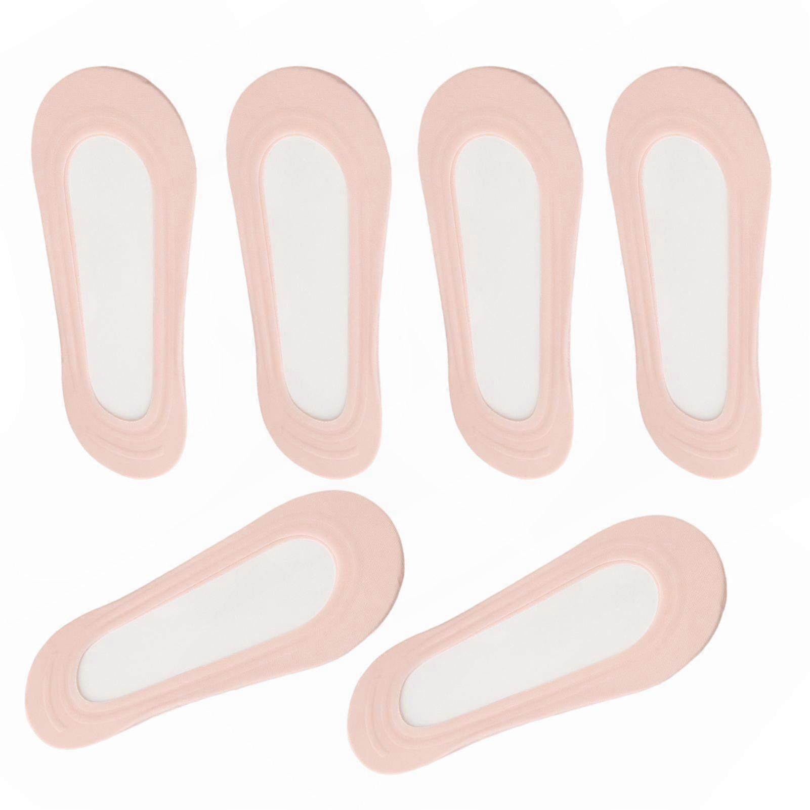 3 Pairs High Heels Invisible Socks Low-cut Sallow Thin Solid Color High Elasticity Anti-slip Silicone Sweat-absorption Anti-shrink Short Boat Socks