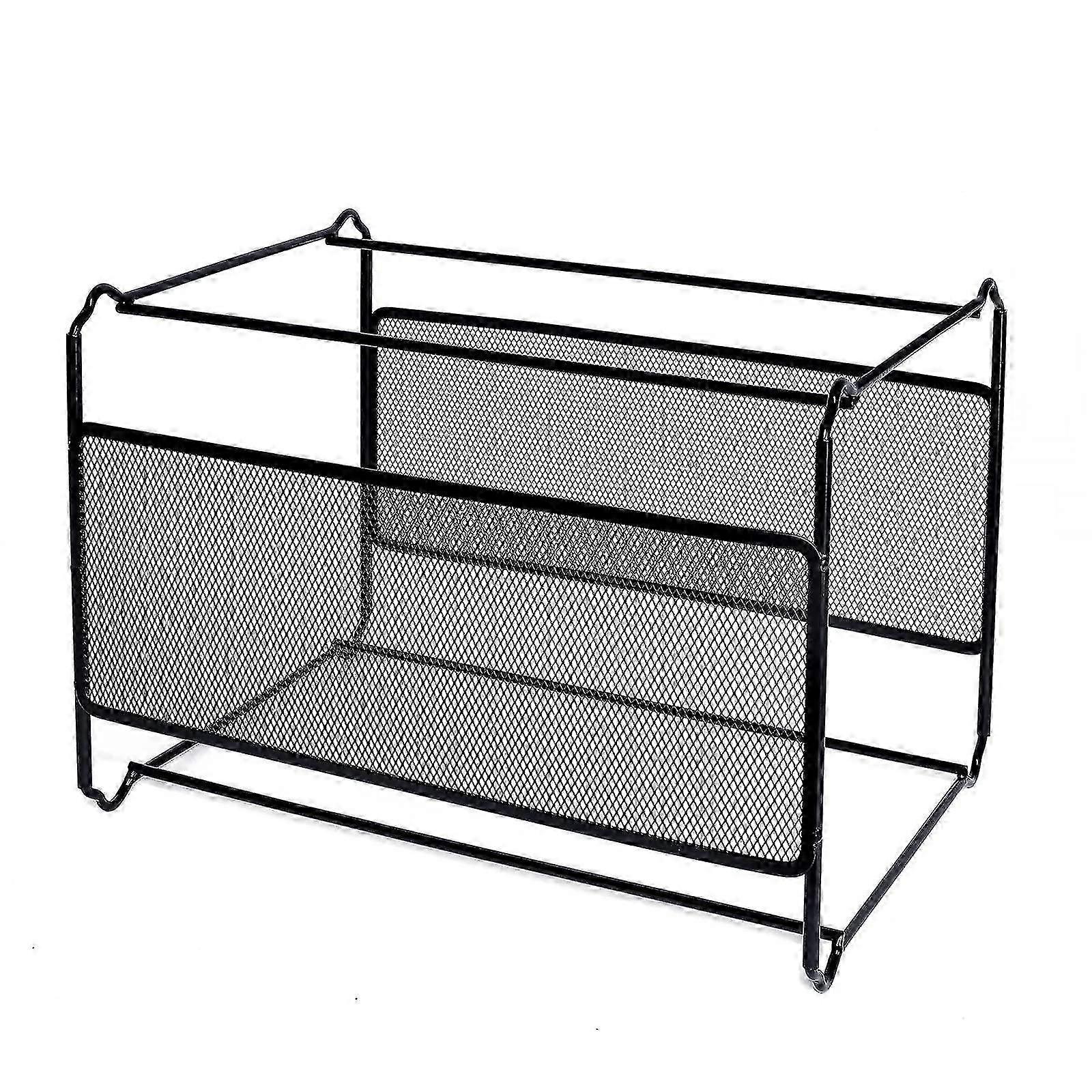 إطار ملف التعليق (39 × 28 × 24.8cm) ، منظم إطار ملف التعليق المعدني - سهل التجميع - مجلد ملفات معلق لتخزين المكاتب المنزلية (أسود