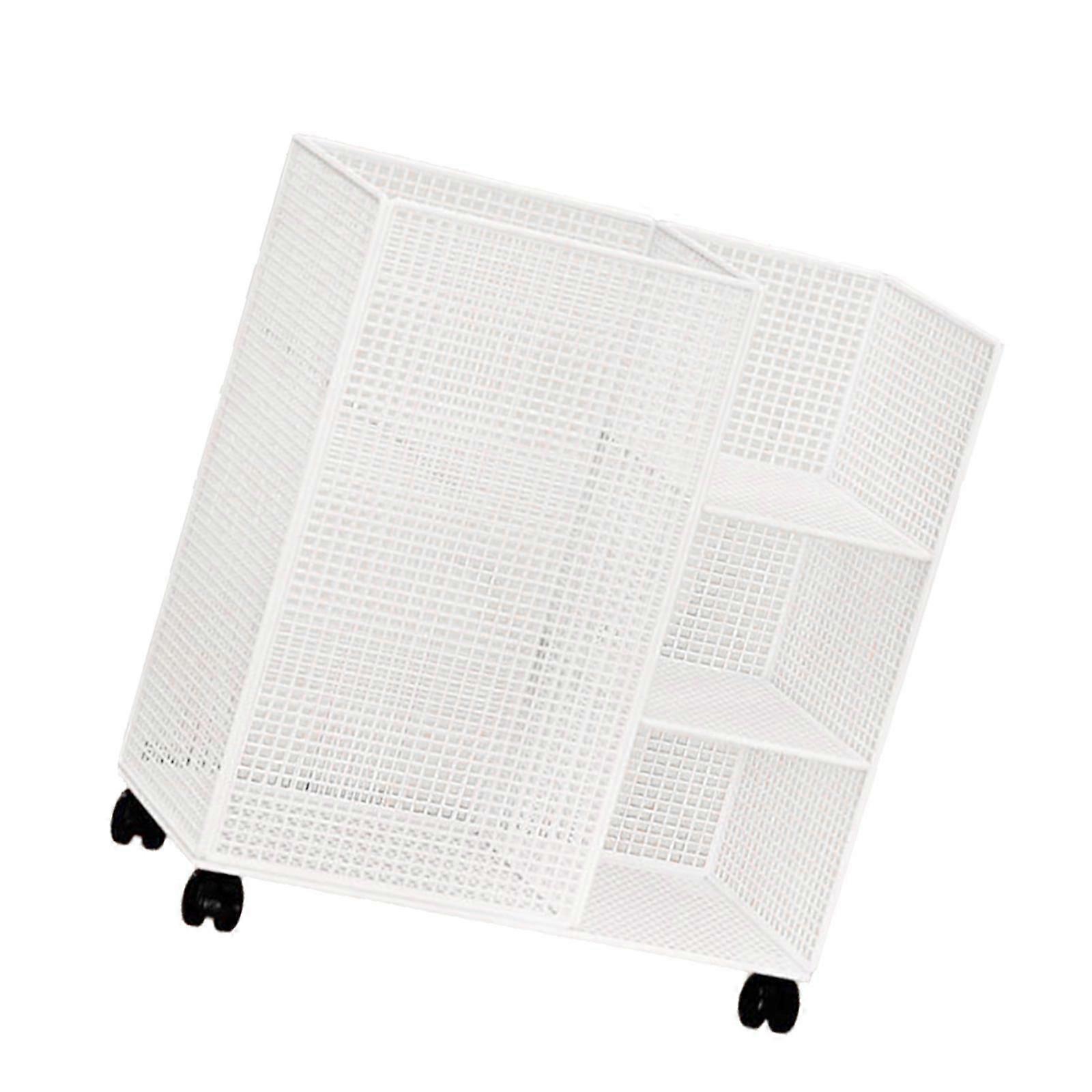 رف تخزين حصيرة اليوغا مع عربة عجلات لغرفة التمرين حزام اليوغا الدمبل أبيض