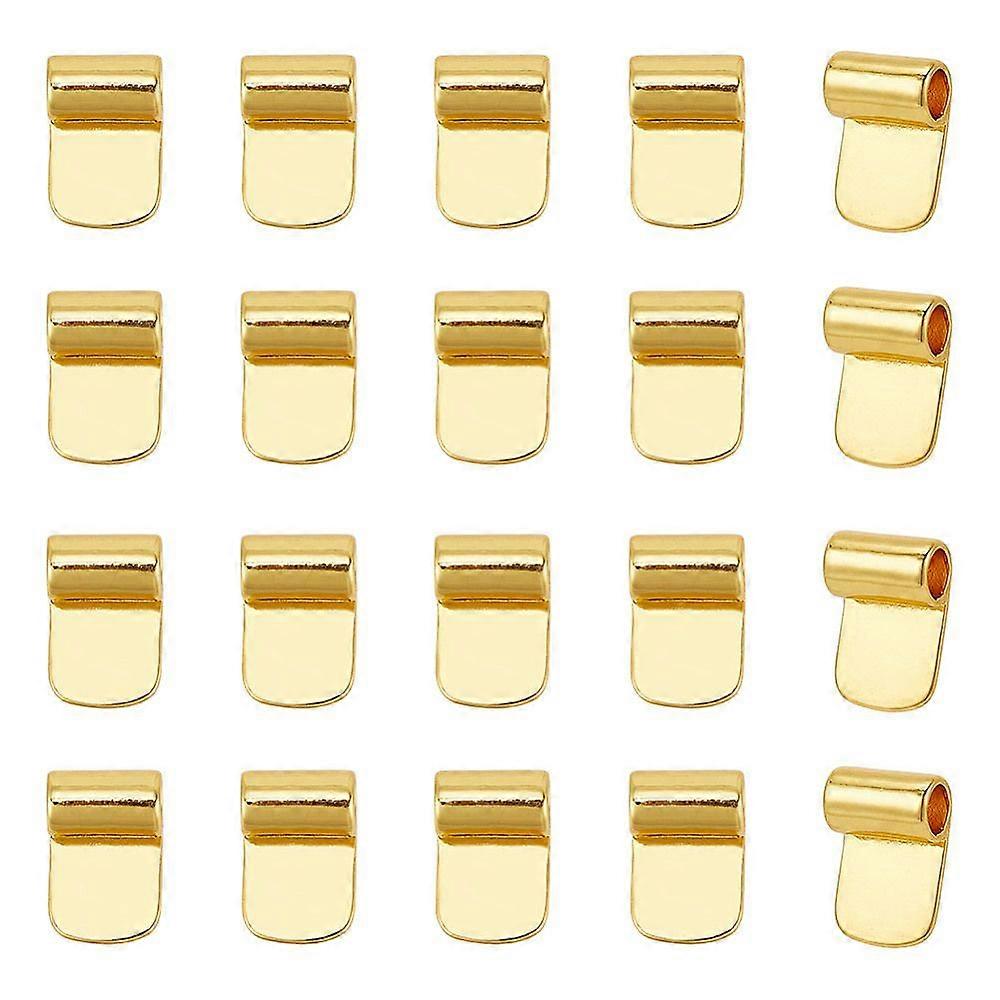 20Pcs Rack Plating Brass Glue-on Flat Pad Bails Golden 16.5x11mm Hole: 4.5mm
