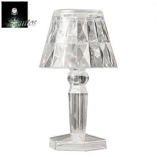Night Light 3-colors Energy-Saving Battery Powered Faux Crystal Desk Lamp LED Bedside Light Party Ornament