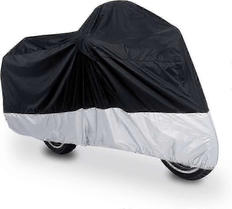 190t Rain Dust Protector Scooter Black+silver Motorcycle Cover 190*85*115 Cm