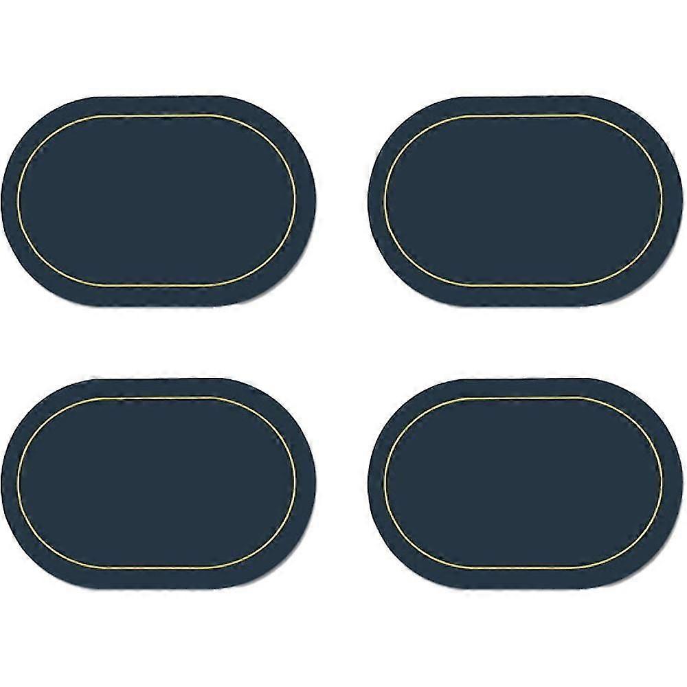 Faux Leather Placemats Set Of 4 - Double-sided Color Oval Design Dining Table Mats Waterproof Heat Resistant Home Decor