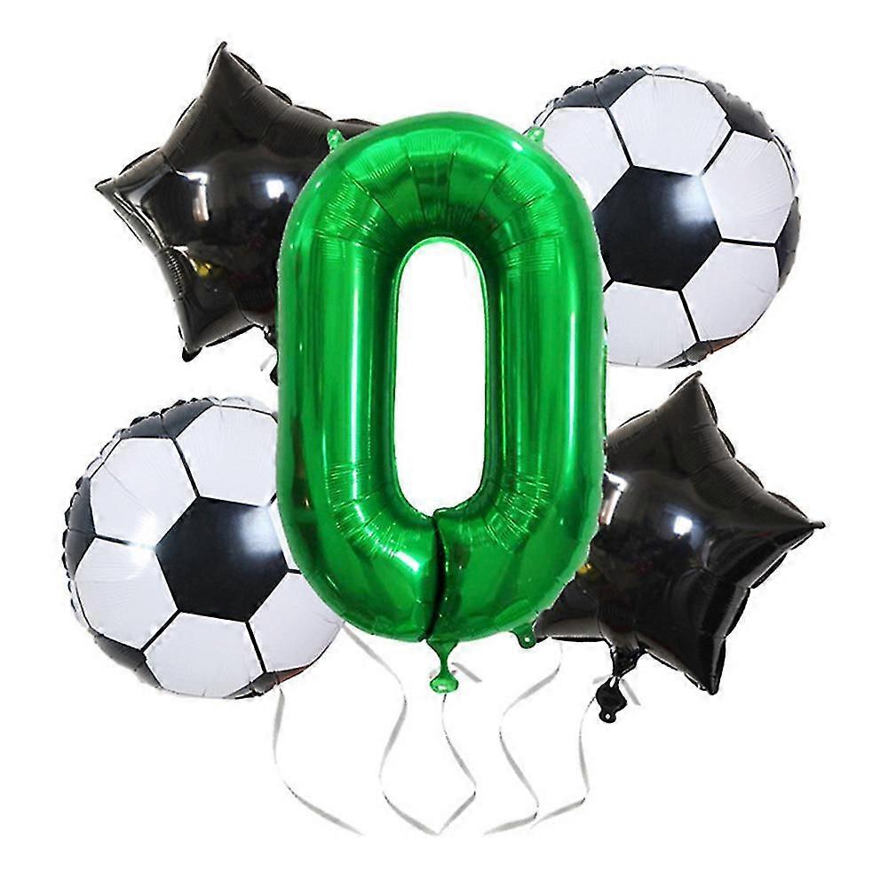 Football Number Five-pointed Star Foil Balloons For Birthday Party Celebration Party Decorations