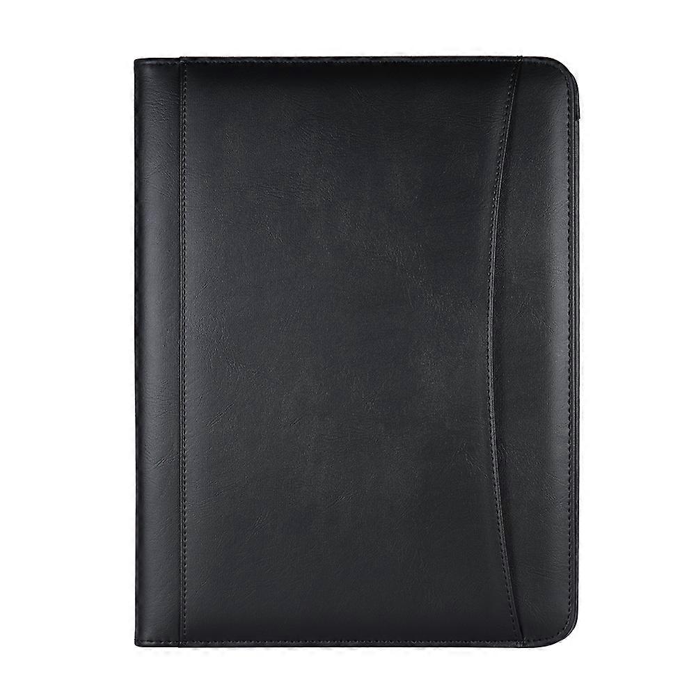 Multifunctional Business Portfolio Padfolio Folder Document Case Organizer A4 PU Leather with Business Card Holder Memo Note Pad