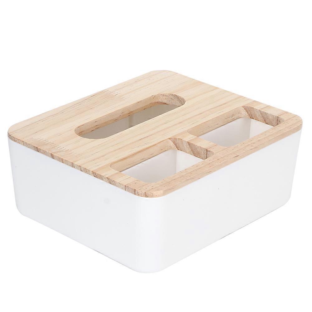 Multifunction Desktop Paper Storage Holder Tissue Box Case with Lid for Home Office