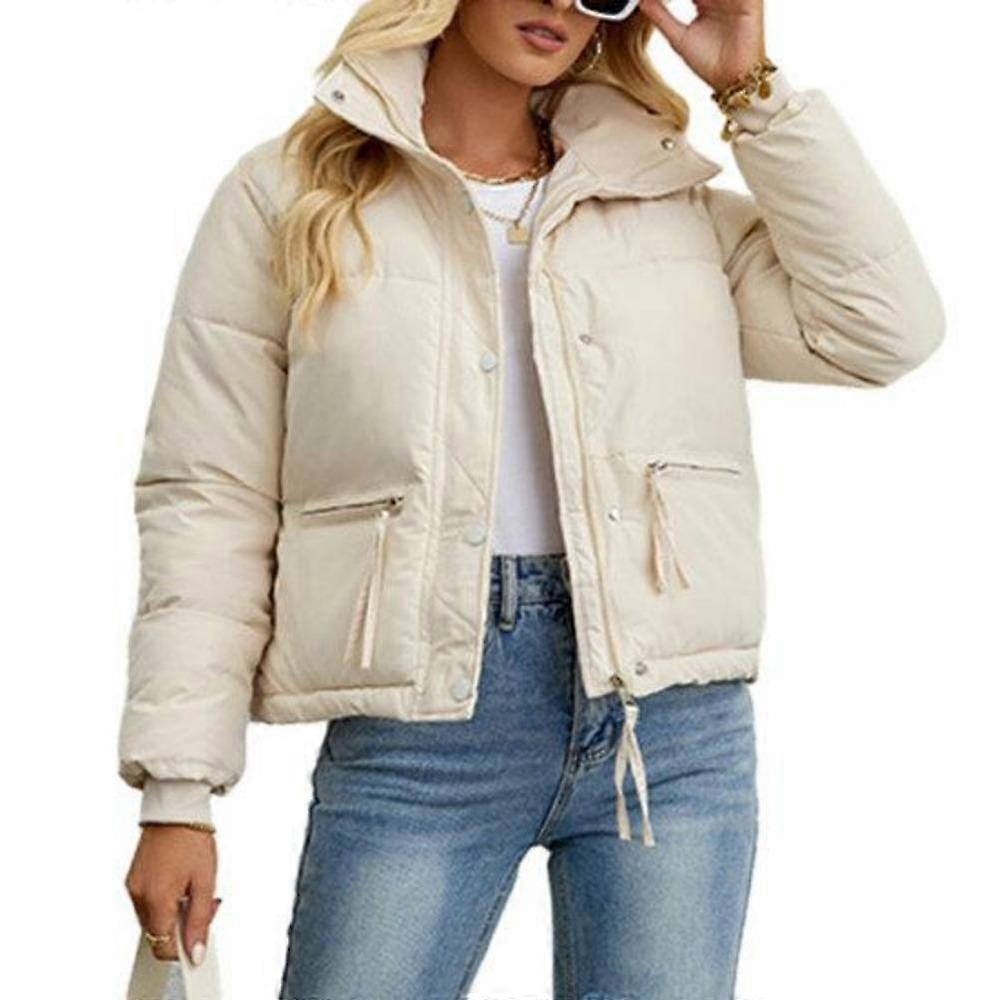 Classic autumn and winter jacket ladies casual zip thickened jacket lapel soft and comfortable polyester fabrics