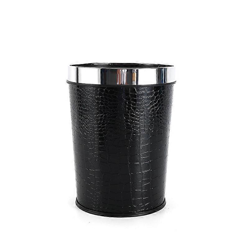 5L Leather Trash Can - Retro Waste Bin for Kitchen, Bathroom, Office, Vintage Design, Durable Material, Stylish