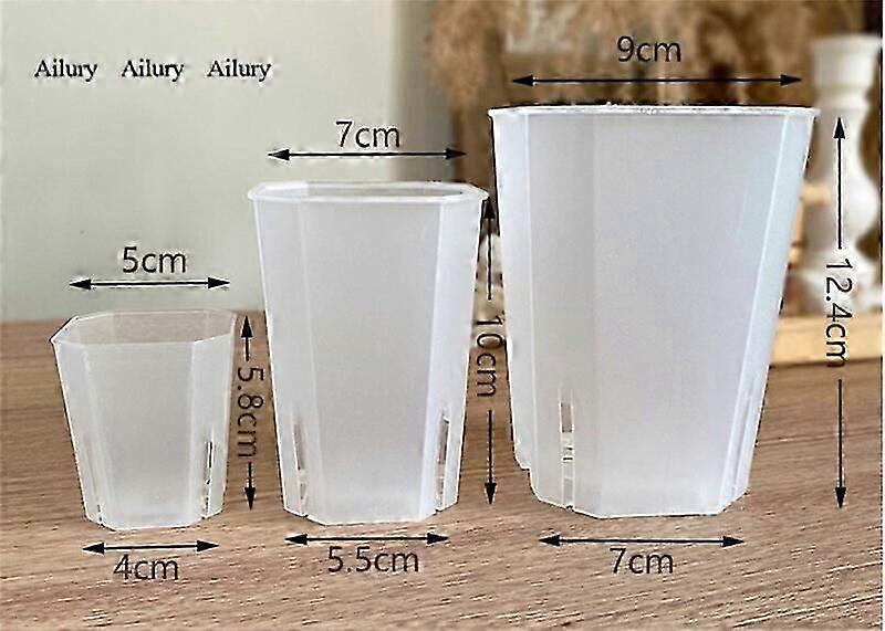 Plastic Diamond Pot Transparent Root Control Side Opening Octagonal Square Succulent Flower Container Aging Resistant Mini Plant Pots Planters