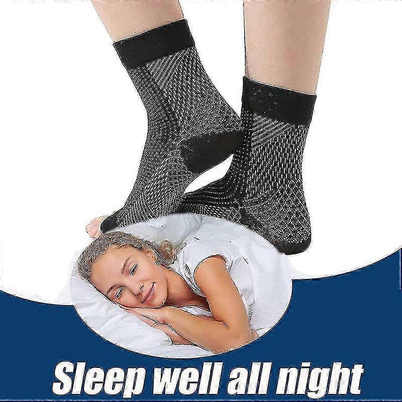 Paia Di Calze A Compressione Ortopedica Tieberg, Calze A Compressione Ortopedica, Calze Ortopediche (Nero E Bianco)