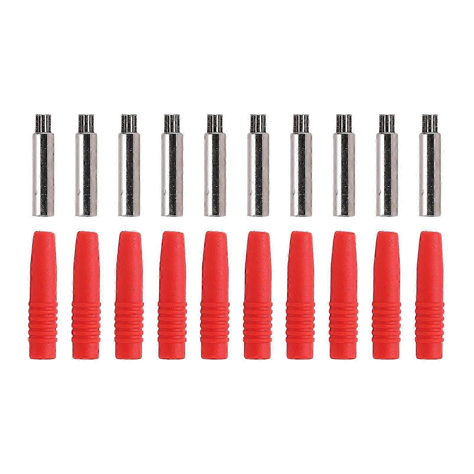 10Pcs Insulated 2mm Banana Plug Coupler with Protection Shrouded for Testing EquipmentRed
