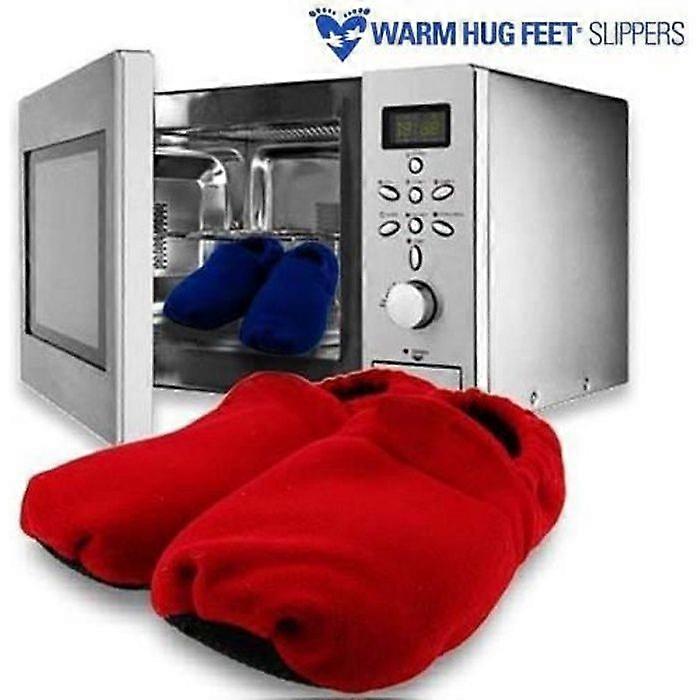 Microwave heated slippers - fleece - Red