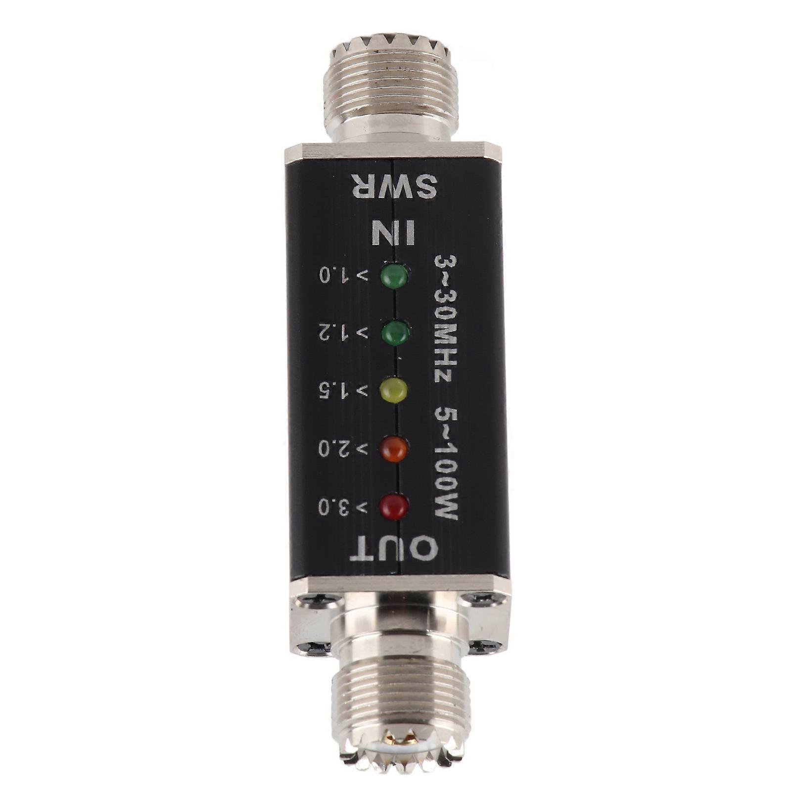 5‑100W Standing Wave Meter Mini Shortwave LED Indicator SWR Meter for Antenna Radio