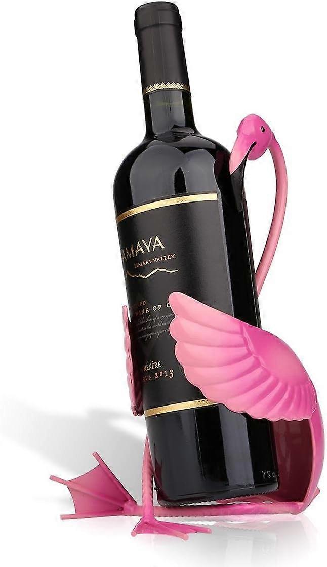 Charming Wine Companion, Pink Flamingo Wine Bottle Holder With A Modern Twist, Space-Saving Design, Non-Fading Color For Long-Term Beauty, Unique