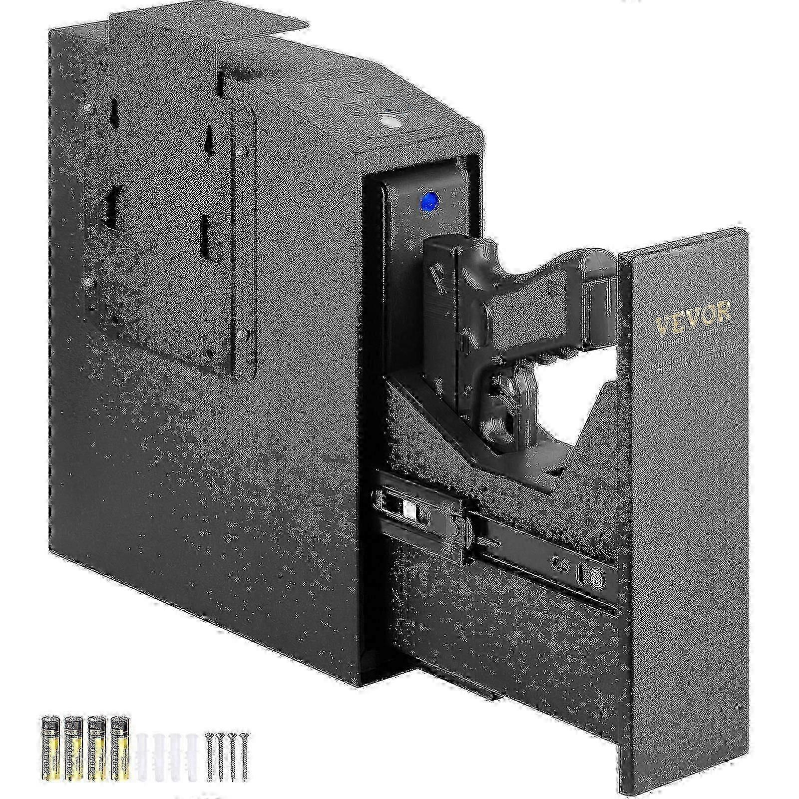 Mounted Gun Safe for Pistols, Biometric Gun Safe with Three Quick Access Ways of Fingerprints, Passwords and Keys, Handgun Safe for 1 Pistol