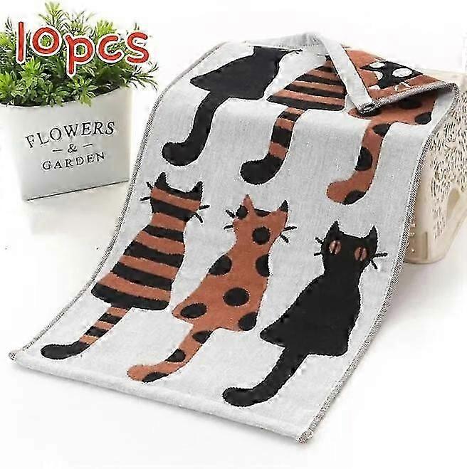 Three-layer Soft Cotton Bath Towel Fabric Jacquard Cartoon Cat Bear Hanging Towels
