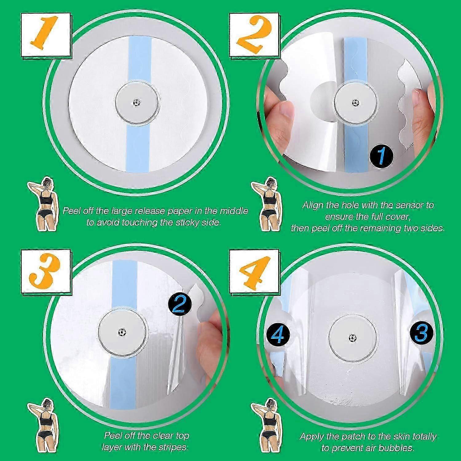 48 paquets de douche patch imperméable patchs adhésifs transparents étanches CGM