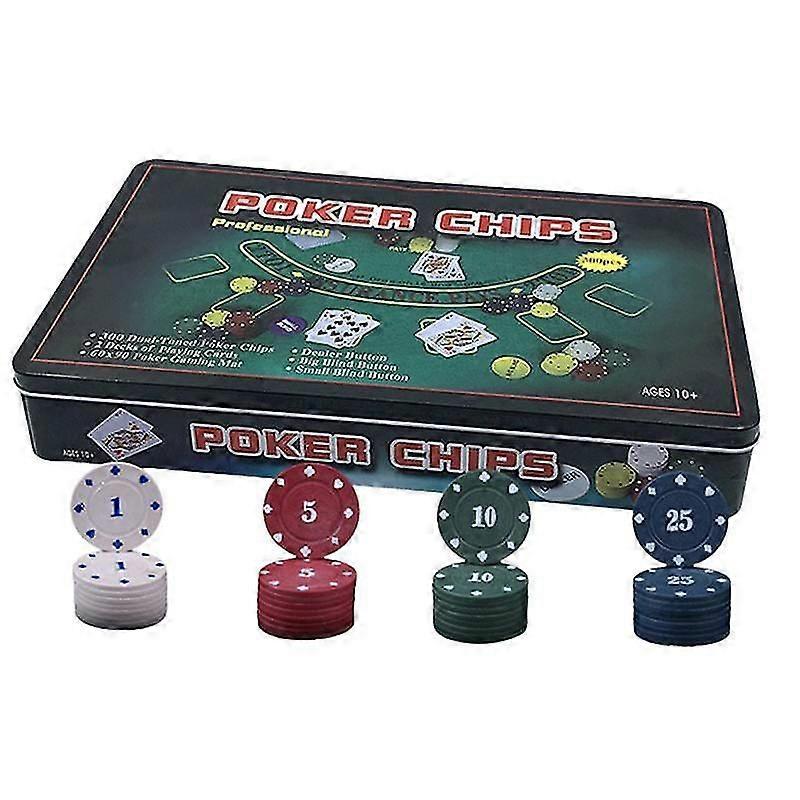 Poker Chip Set For Texas Holdem Blackjack Gambling With Carrying Case And Cards Texas Holdem Poker Game Set Includes Hold'em Mat