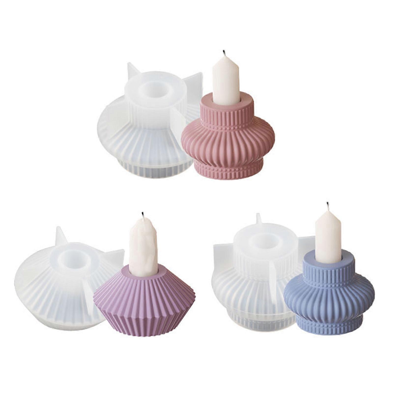 Resin Making Molds Ornament Moulds Craft Molds Easy Demolding Molds Silicone Texture Beautiful Moulds for Candlestick