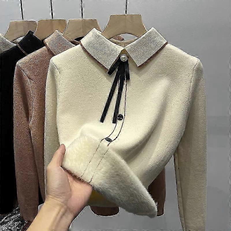 Herbst klassisches Design Pullover Neue Mode Elegante Bürobluse Frauen Langärmeliger Pullover Strickpullover Langarmpullover