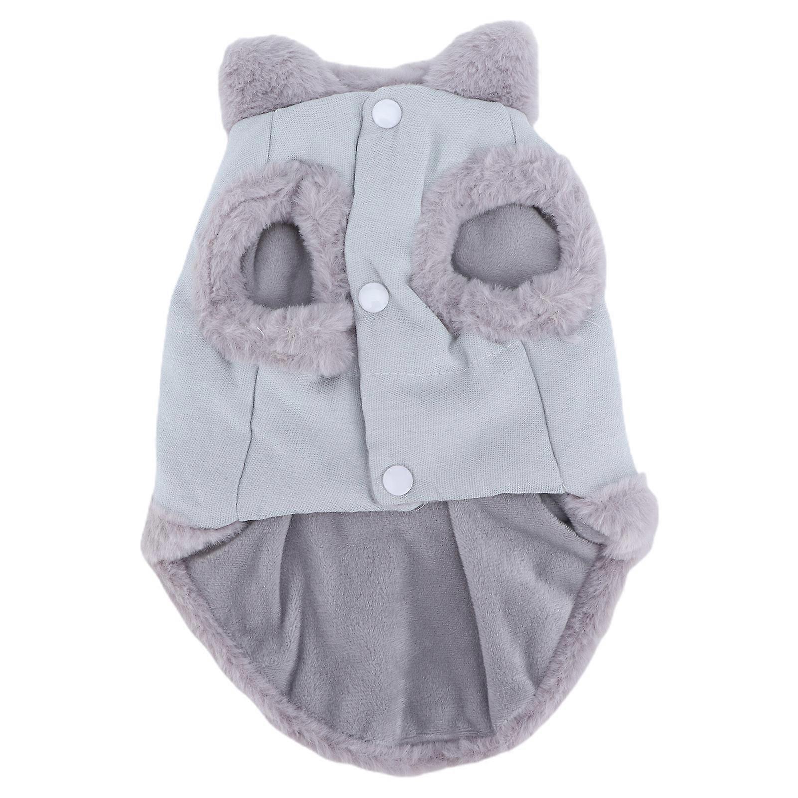 Warm Pet Vest Plush Pet Clothes with Fur Collar for Small Dogs, Autumn Winter Jacket in Soft Fabric, Cozy and Stylish