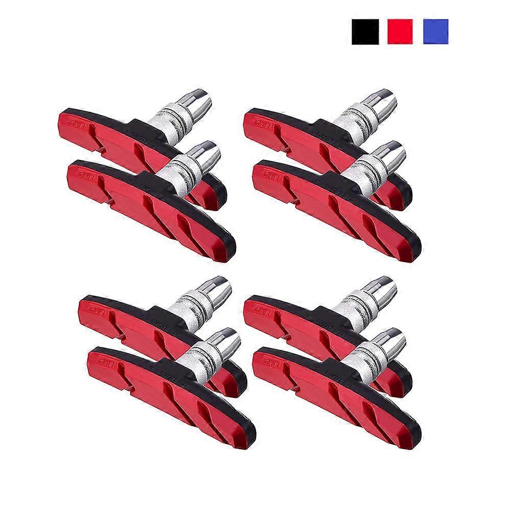 4 Pairs V-shaped Silent Brake Pads Suitable For BMX Road Mountain Bike Silent Durable Brake Pads Bicycle