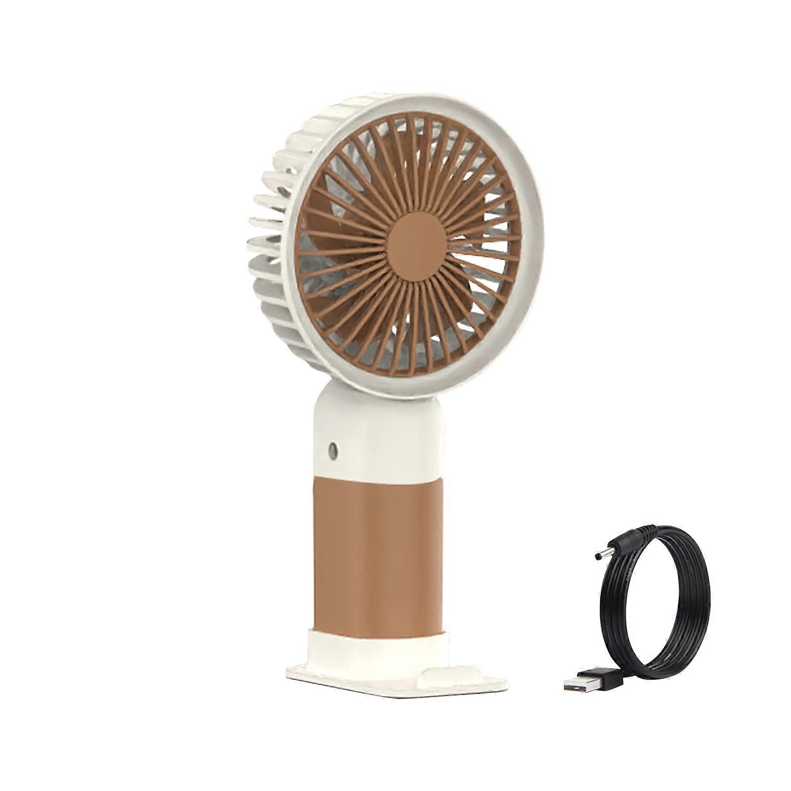New Usb Handheld Fan With Fan Base- Vertical Blowing-mini Desktop Rechargeable Brushless Folding Easy Storage Small Fan Houseld