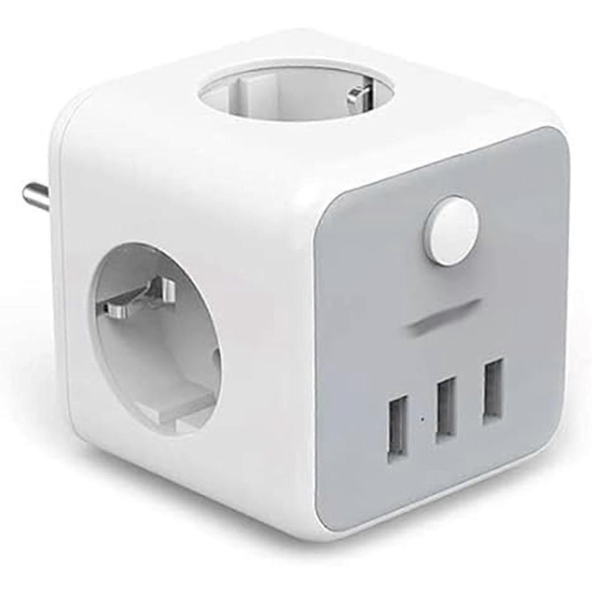 EU Plugs Socket EU Power Strip with 3 Outlets 3 Port On/Off Switch, 100-250V Power Socket Outlets Wall Charger Adapter