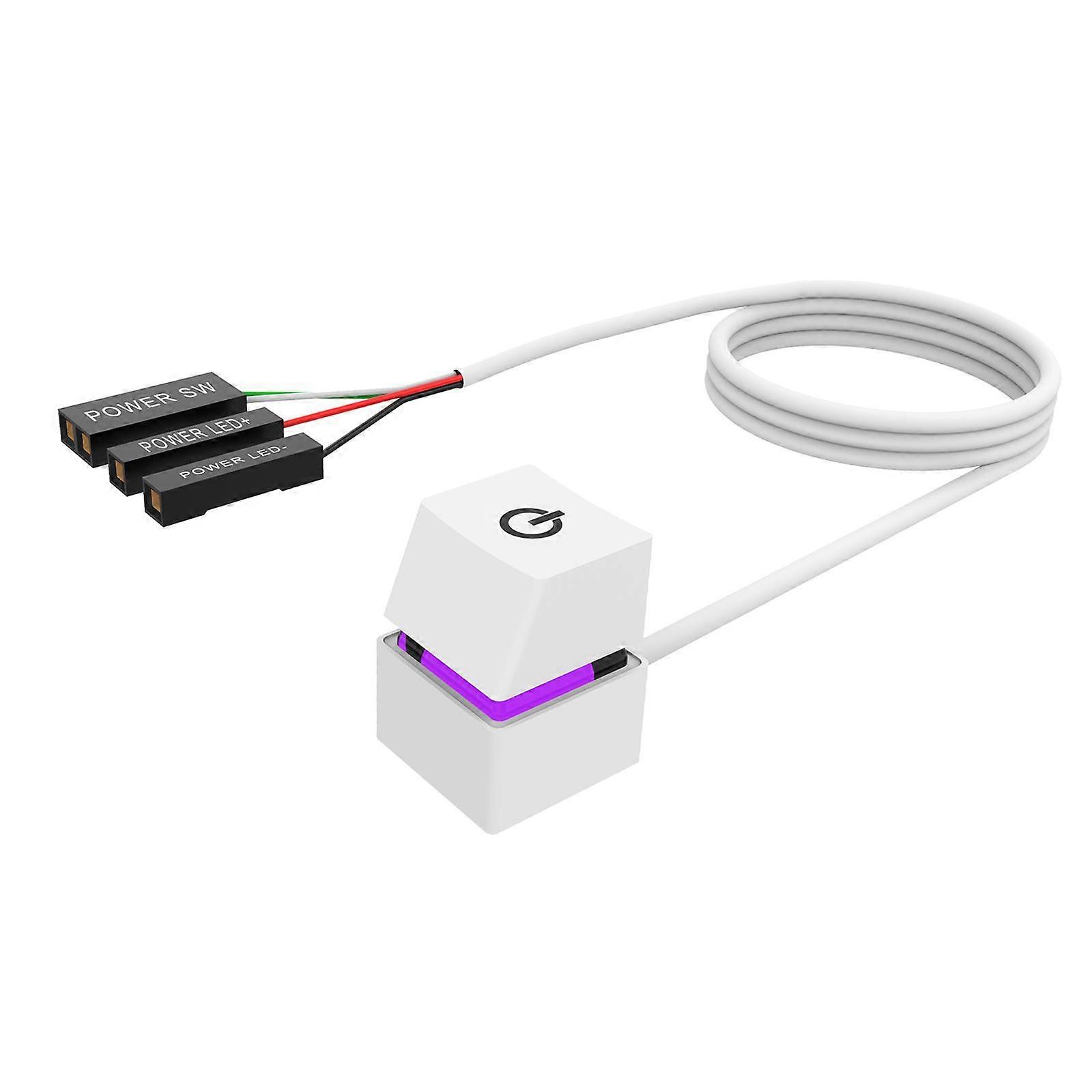 Power on Off Button with 6.56ft Extension Cable Desktop Switch for Internet Café