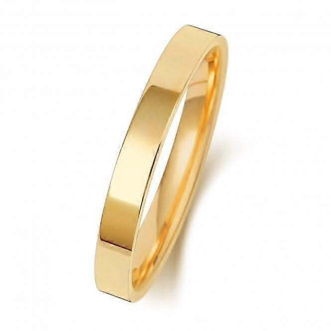 Wedding Band 9K Flat Court 2.5mm-1.7 Wedding Ring W122H