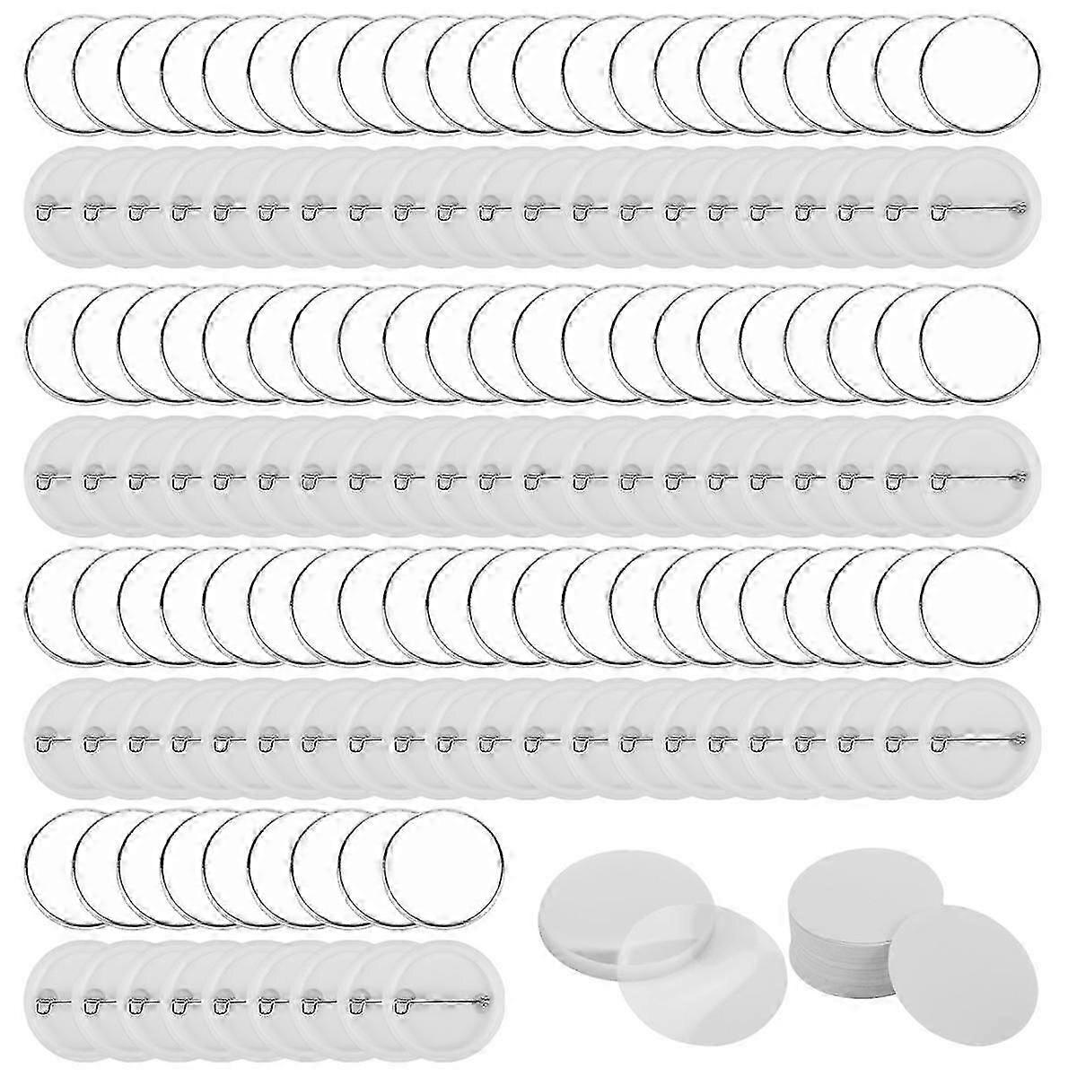 300 Sets 32mm/1.25 inch Blank Button Badge Parts for Button Machine 58mm Button Parts, Circular Badge Blank Button Pins js
