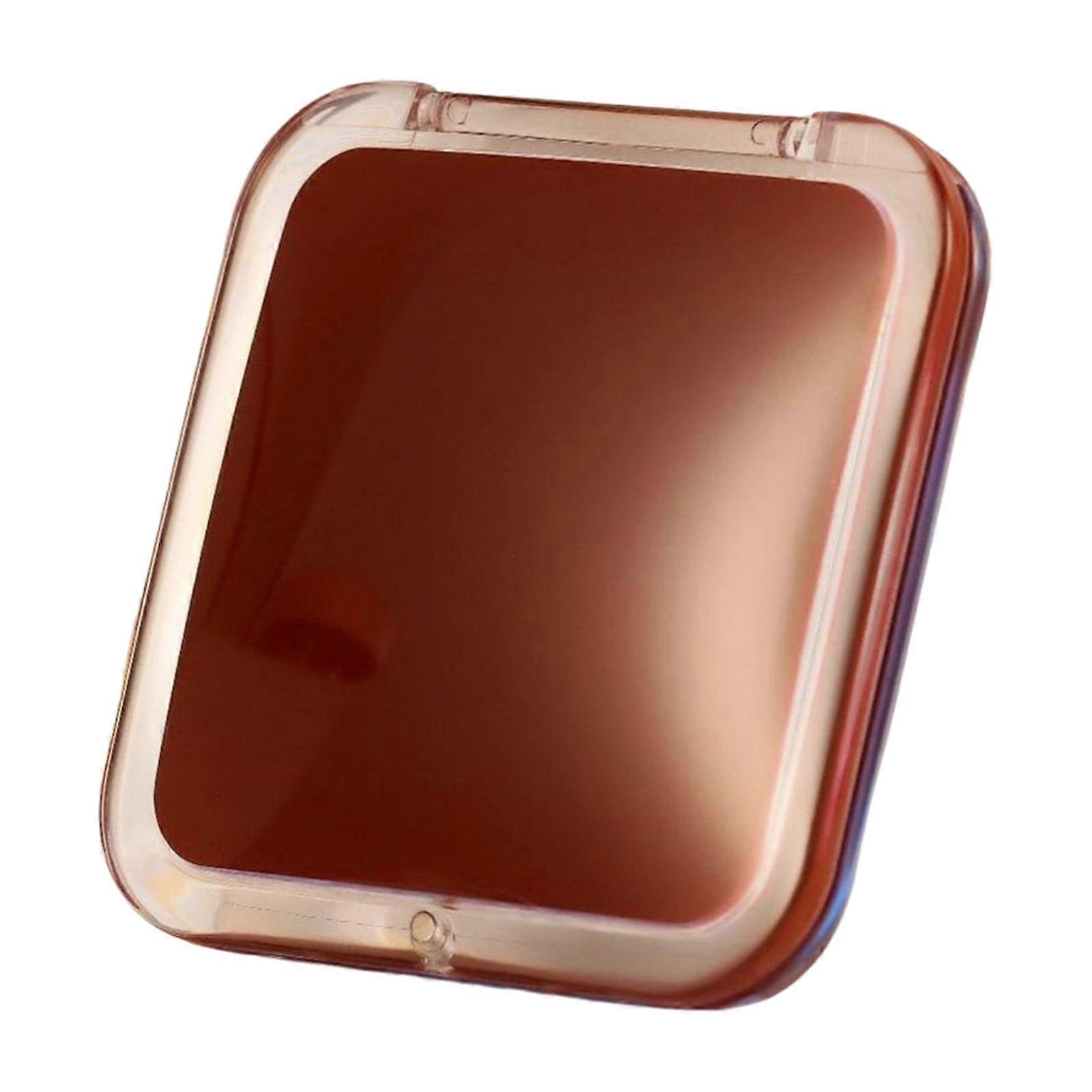 Small Portable Makeup Mirror 15x Magnification Double Sided Handbag Mirror Mini Square Mirrfor Easy Travel and Daily Use Burgundy