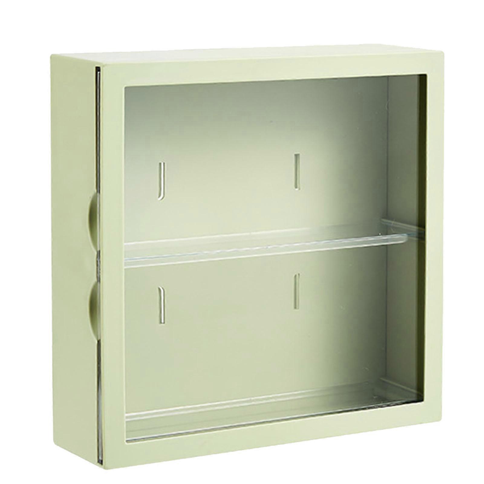 Wall Mounted Showcase Blind Box Figures Display Case Handicraft Storage Display Rack Dust Proof Doll Toy Storage Box Avocado Green