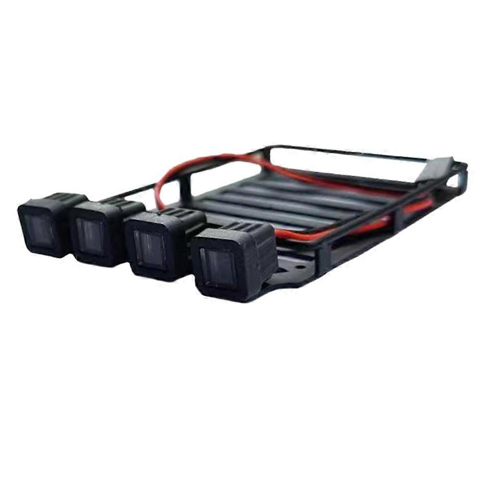 SCX24 1/24 RCカー用 スポットライト付きルーフラック ラゲッジキャリア スクエア
