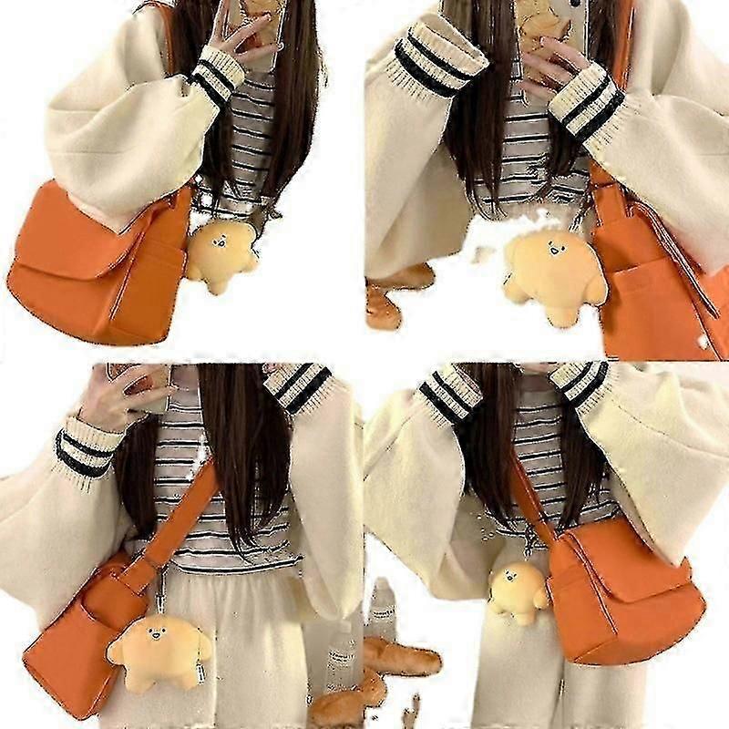 Women Handbag Pure Color All-matching Crossbody Ins Korean Style Simple Japanese Style Crossbody Fitness Shoulder Canvas School