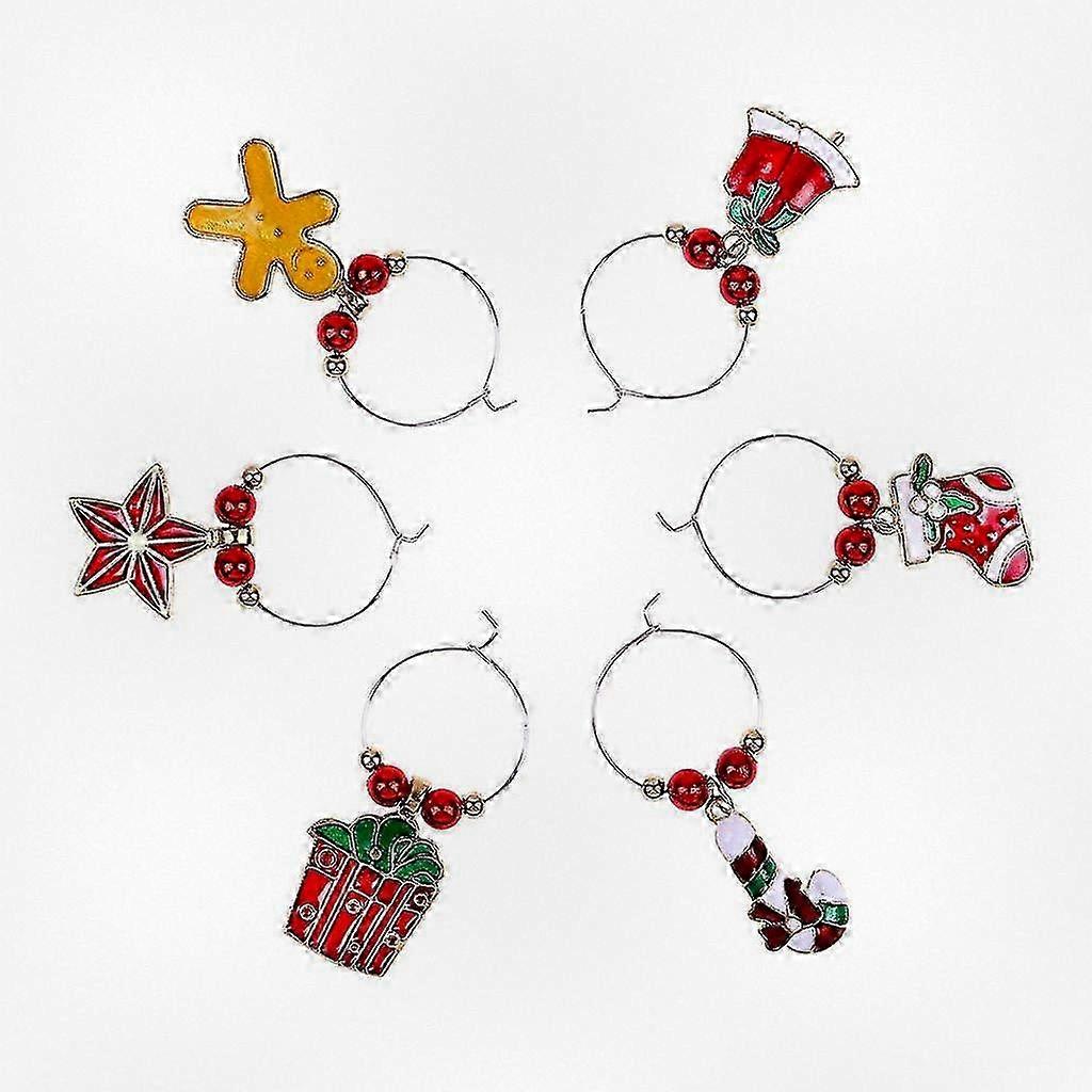 6-Piece Elegant Wine Glass Charms with Secure Buckle Design for Party Decor