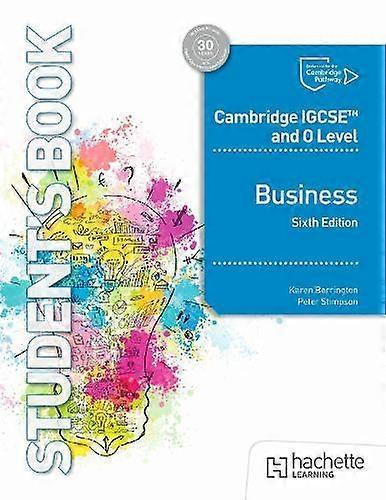 Cambridge Igcse And O Level Business Sixth Edition by Karen Borrington Paperback Book