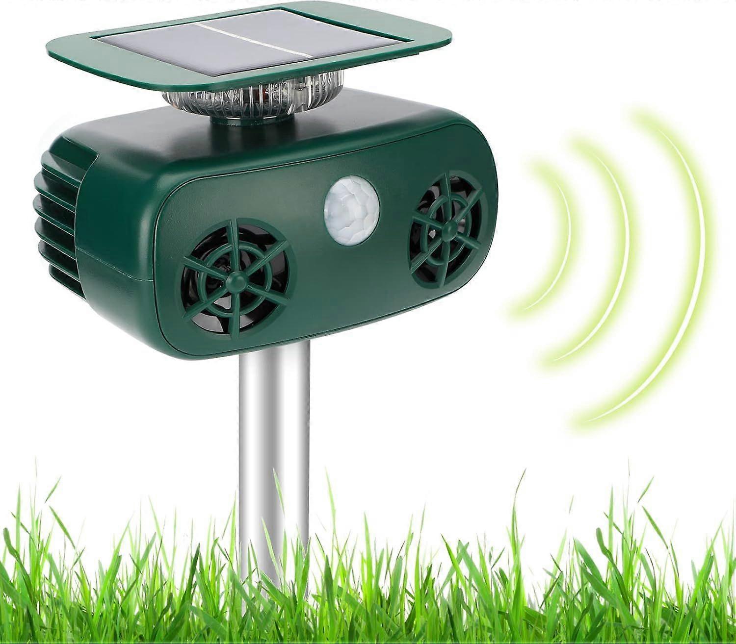 Waterproof Solar Powered Ultrasonic Cat Repeller Ultrasonic Cat Repeller Outdoor Cat Repeller with Flashing LED Light Ultrasonic Animal Repeller for D