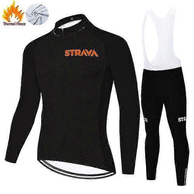 Termisk Fleece Vinter Cykling Uniform, Cykling Varma Kläder, Gel Cykelbyxor @BUGU