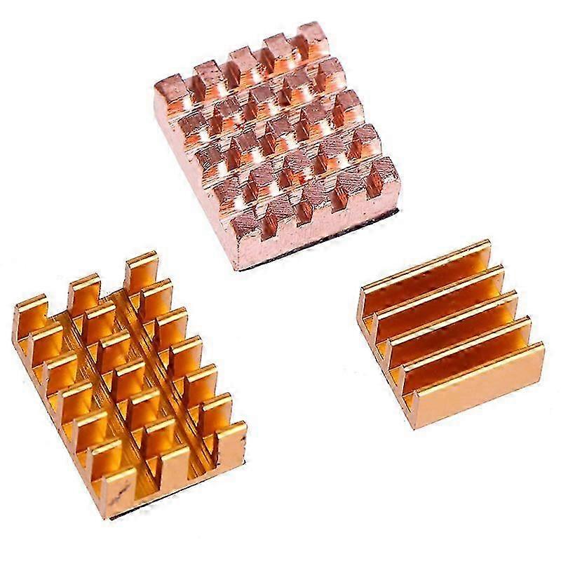 3Pcs/set Raspberry Pi 4B Copper Cooling Pad Heatsink Radiator Cooling Kit