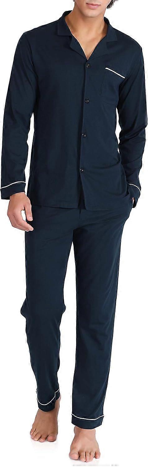 Men's  Cotton Long Button-Down Sleepwear Pajama Set