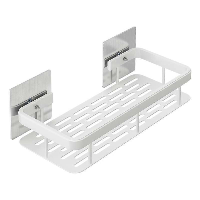Punch-Free Aluminum Storage Rack Bathroom Organization Shelf,Wide Edge Single Layer Rectangular