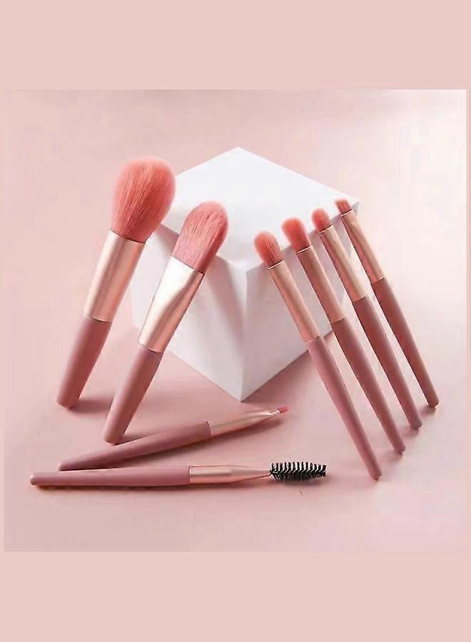 Mini Makeup Brush Set 8PCS Travel Kit for Foundation, Blush & Eyeshadow