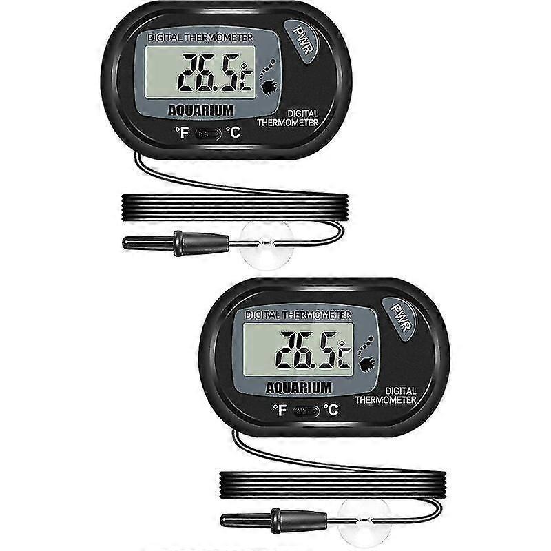 Aquarium Digital Lcd Thermometer With Suction Cups And Waterproof Probe
