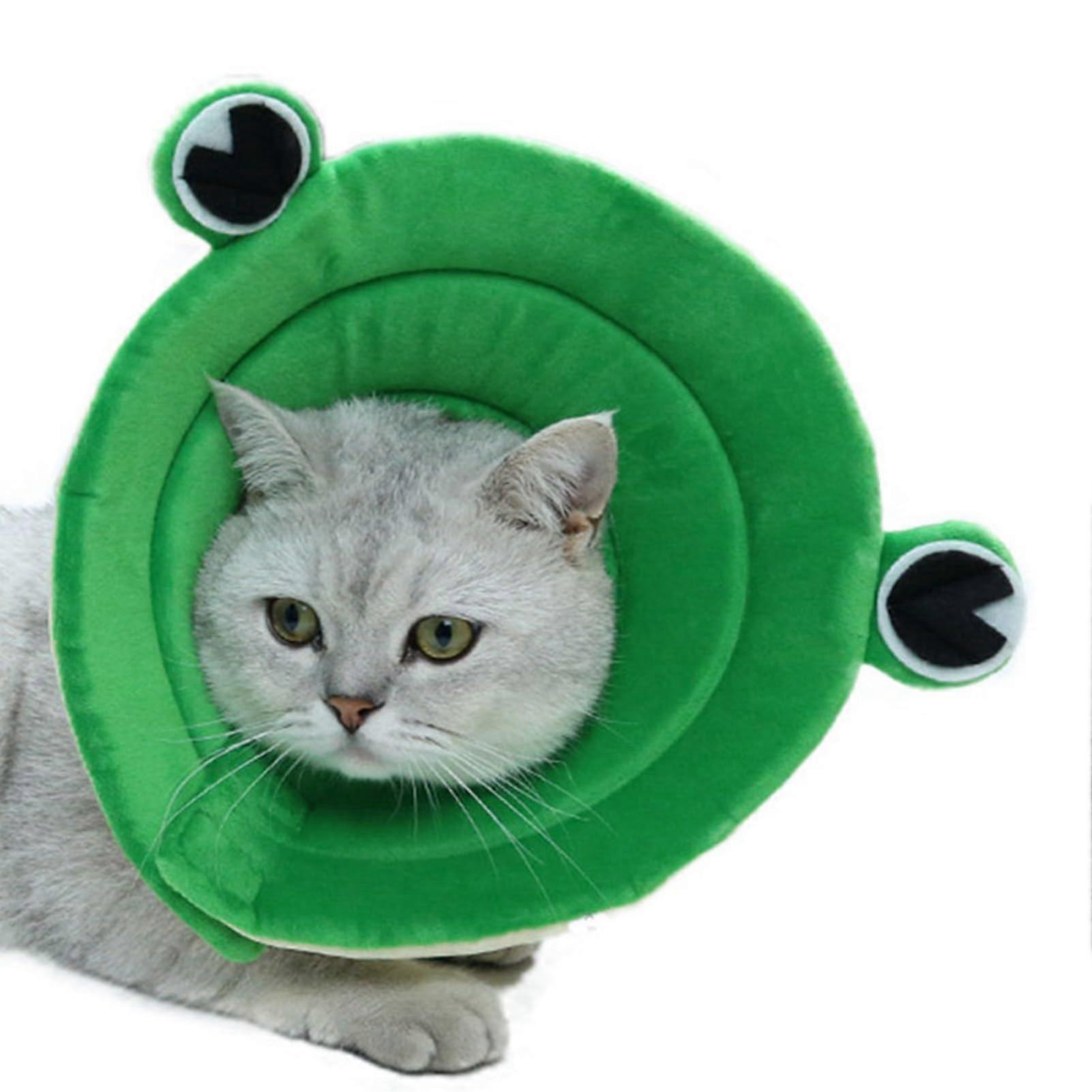 Cat Recovery Collar, Frog Shaped Protective Adjustable Pet Cone Collar