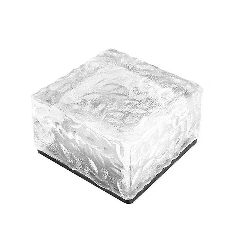 Solar Glass Brick Lights, LED Brick Lights for Garden Landscape Path, Ice Cube Rocks Solar Lamp,Blue