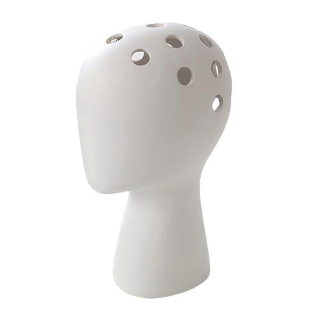 Tabletop Display Mannequin Head with Holes for Salon Showcase White