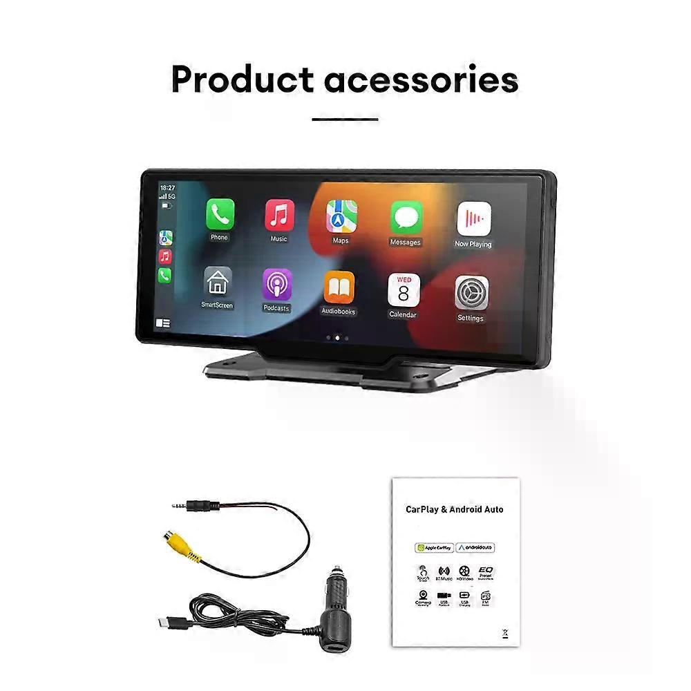 XUDA 10,26 Zoll Carplay MP5-Player, tragbarer BT-Touchscreen, kabelloses Carplay Android Auto-Autoradio für Apple- oder Android-Video