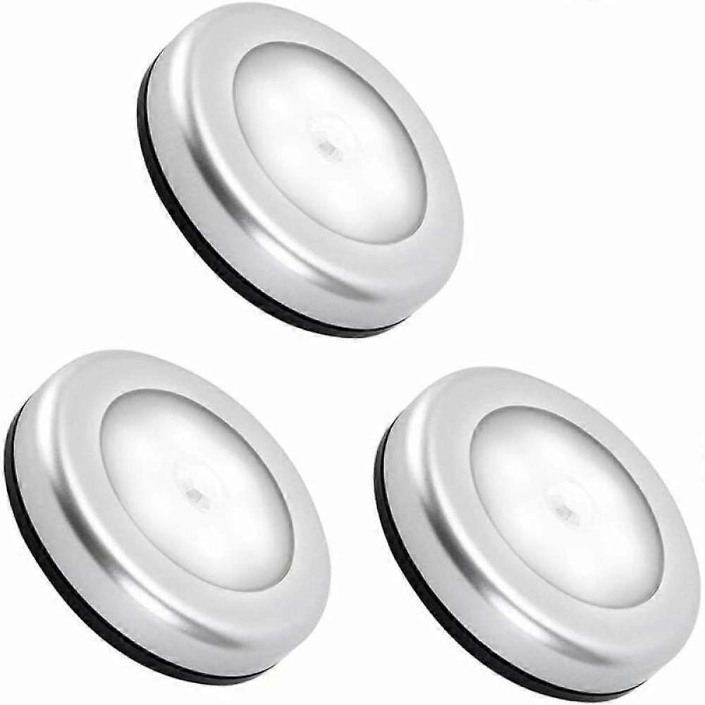 3-pack LED motion sensor lights, battery powered, cool white light, automatic sensing, suitable for stairs, closets, corridors, etc.