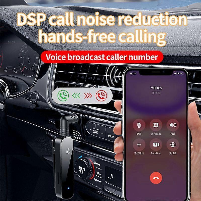 Bluetooth AUX Adapter in Car Handsfree Kit BT 5.3 Audio Receiver for Auto Phone Hands Free Carkit FM Transmitter Wireless Stereo